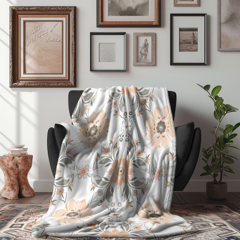 Subtil Trellis Patterns - 1 pièce Sherpa Premium, Lit simple