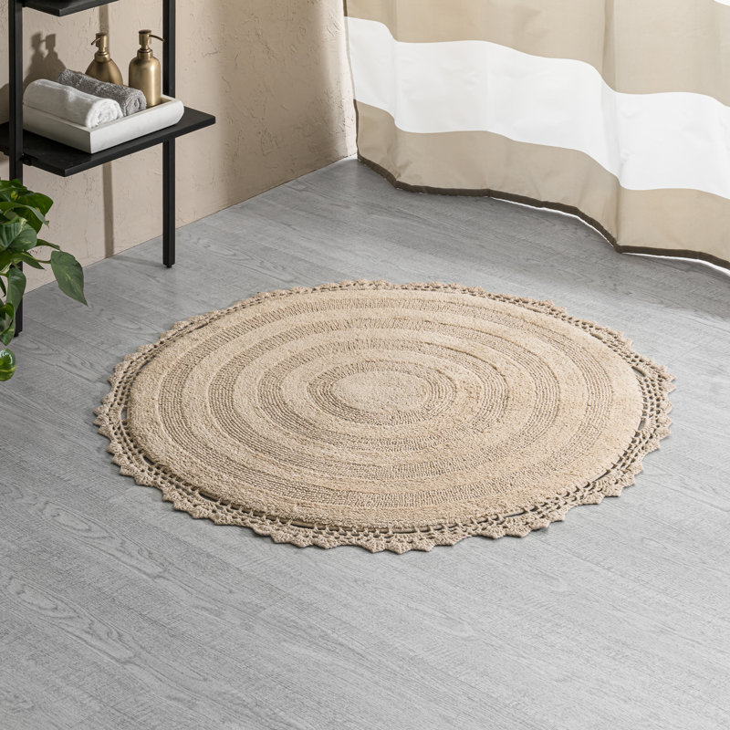 Tapis pour salle de bain Aridatha, Beige, L 36 po x L 36 po