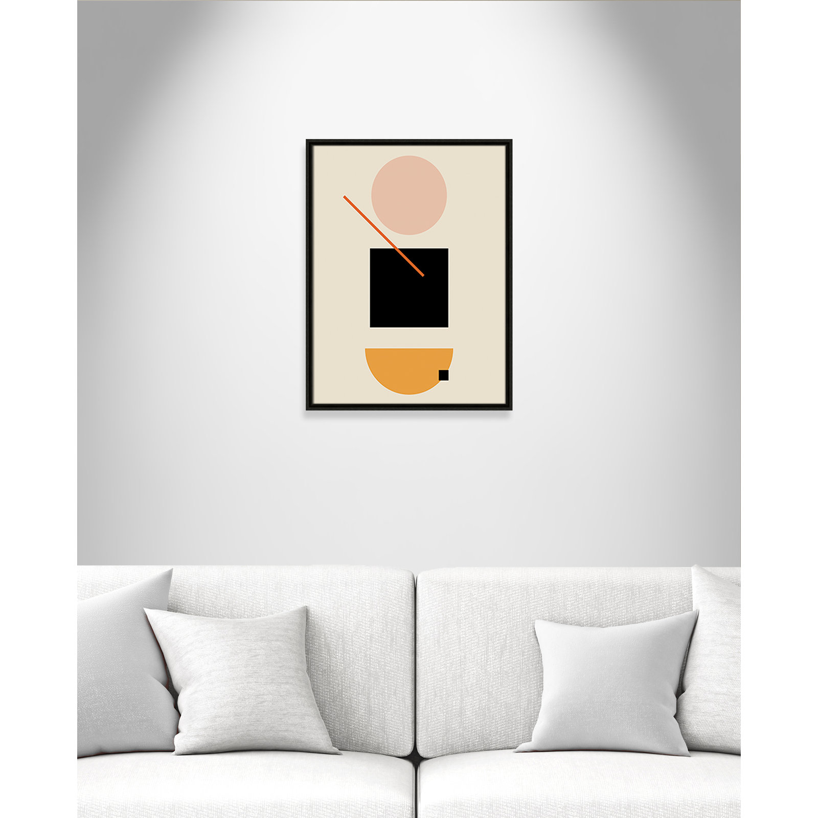 Simple Shapes Print, Espresso Framed, 25.5" H x 19.5" W x 2" D
