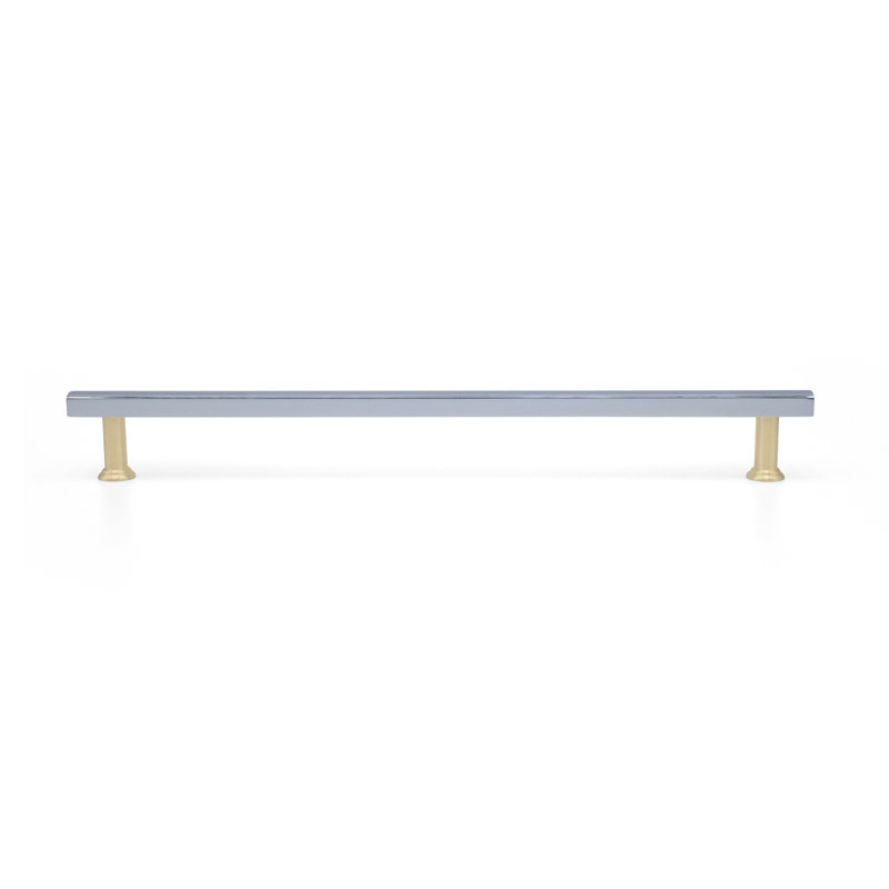 Mod Two Tone Bar / Handle Pull, 18", Unlacquered Satin Brass