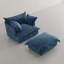 Upholstered Armchair with Footstool-682566105