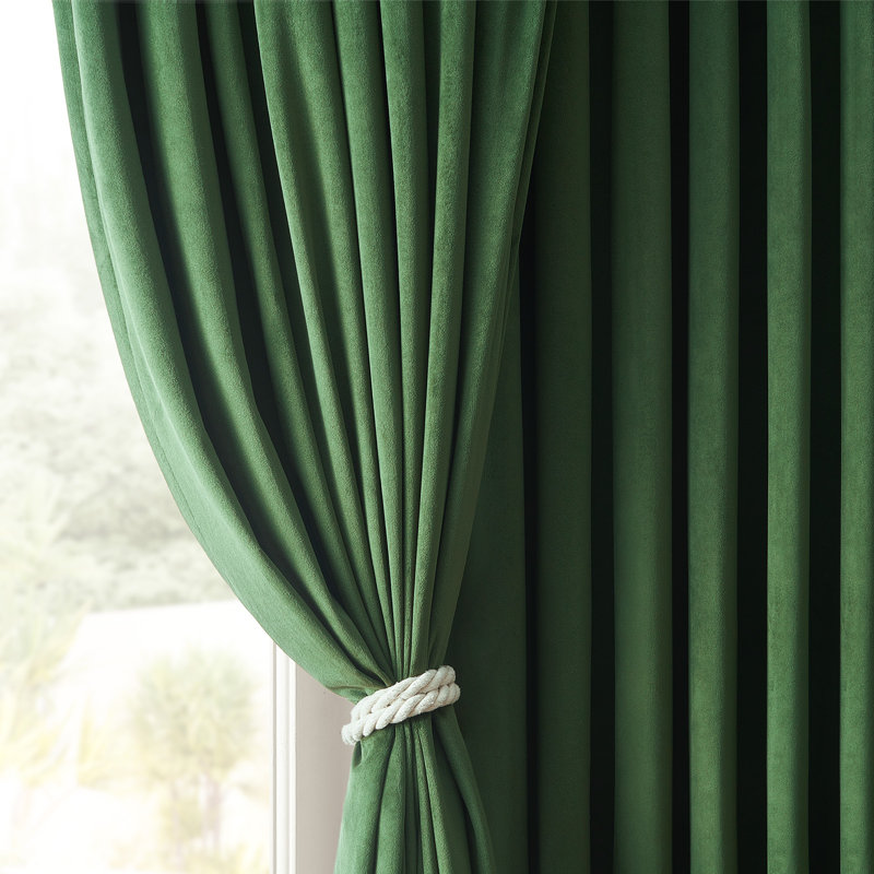 Paire de rideaux occultant avec passe-tringle Ike, L 52 po x L 84 po, Vert