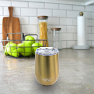 Gobelet à vin isolé en acier inoxydable 12 oz WAO
