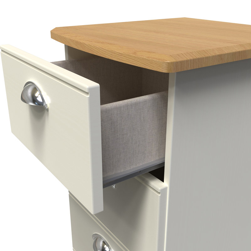 Fully Assembled Murier 4 Drawer, Cream Ash/Riviera Oak