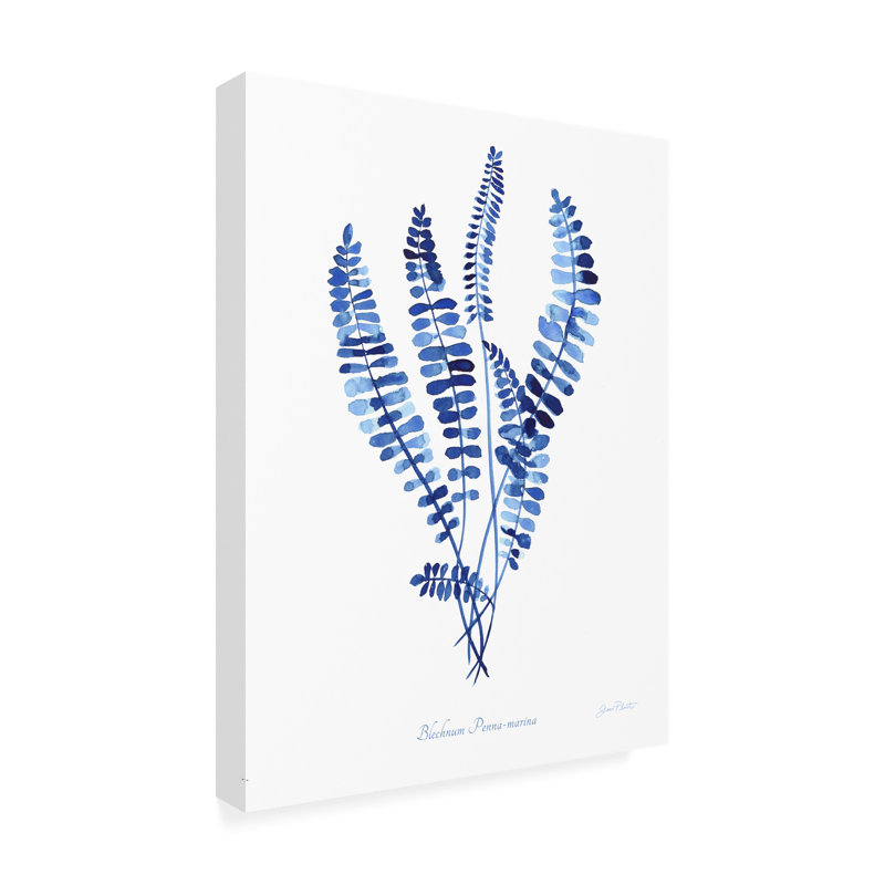 Art sur toile Jean Plout Indigo Botanical 11, H 19 po x l 14 po x P 2 po