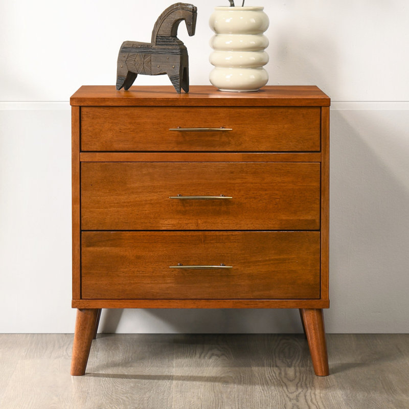 Imre 3 - Drawer Solid Wood Nightstand