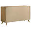 Ensemble de chambre à coucher Vangundy 5 pièces, entièrement recouvert de tissu crème, style milieu du siècle, chêne clair-1148840886-1148840887