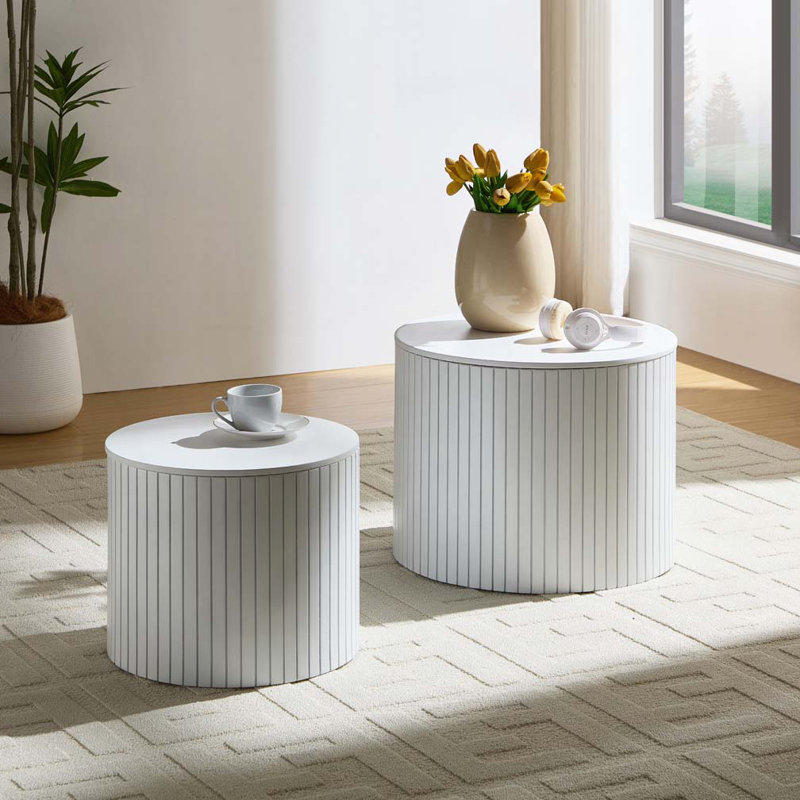 Ensemble de tables basses Nesting, Blanc