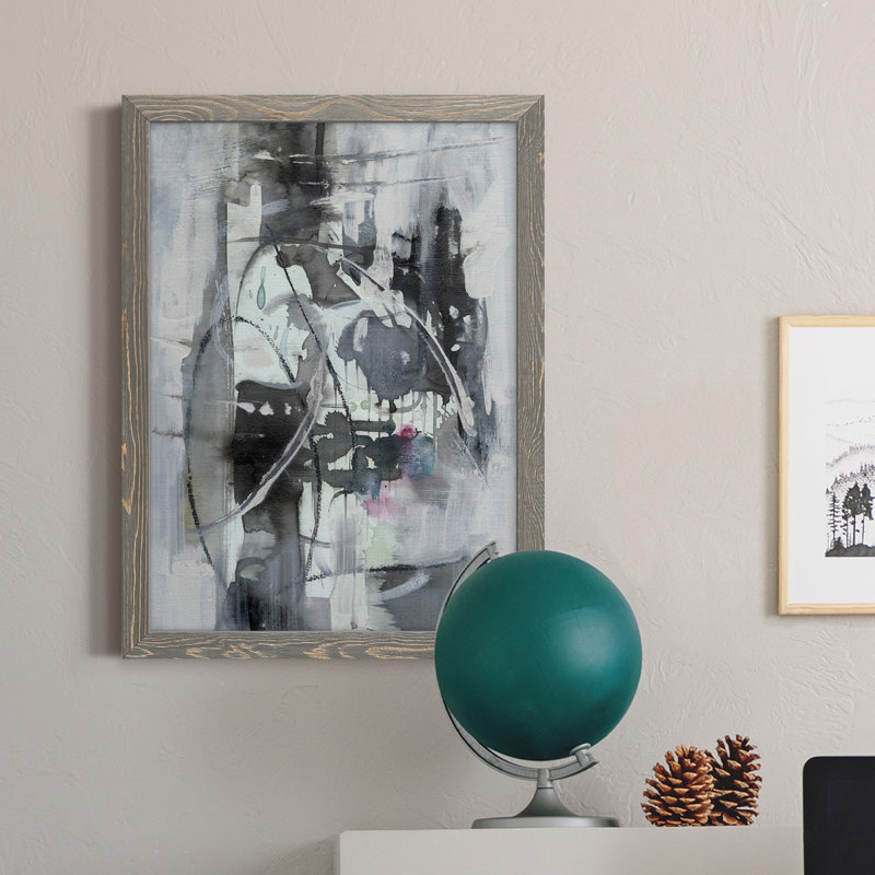 «Indian Lore I», toile encadrée de qualité supérieure - prête à être accrochée, gris, H 32 po x l 23 po x P 1 po