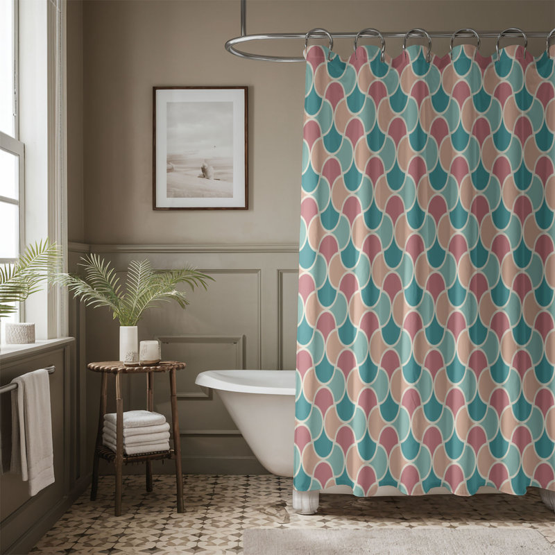Rideau de douche standard 1 pièce Retro Color Blast, H 74 po x l 71 po