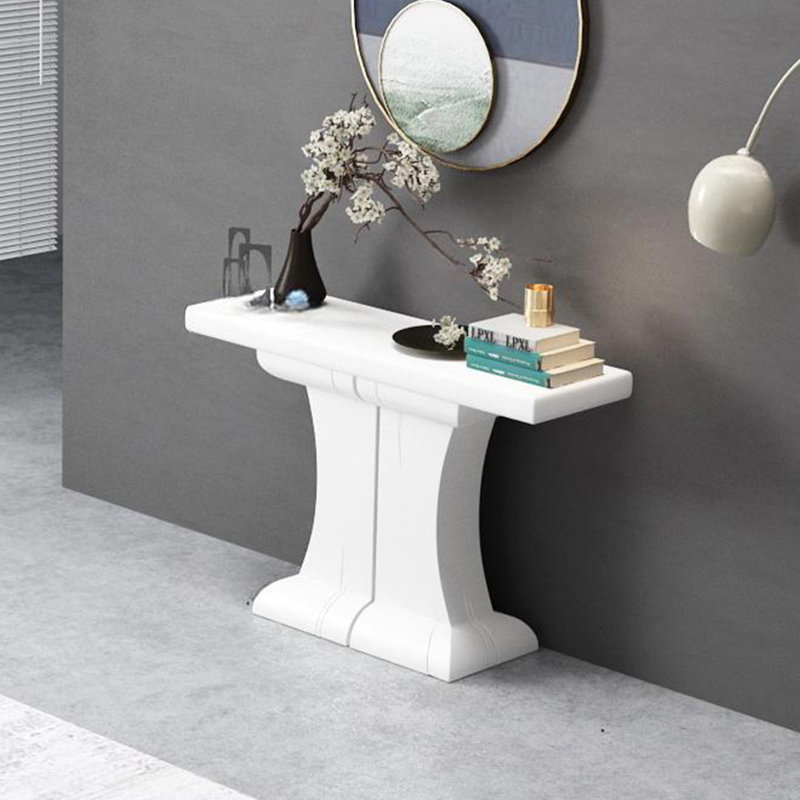 Modern Minimalist Console Table, 35.43" H x 47.24" W x 15.75" D, White