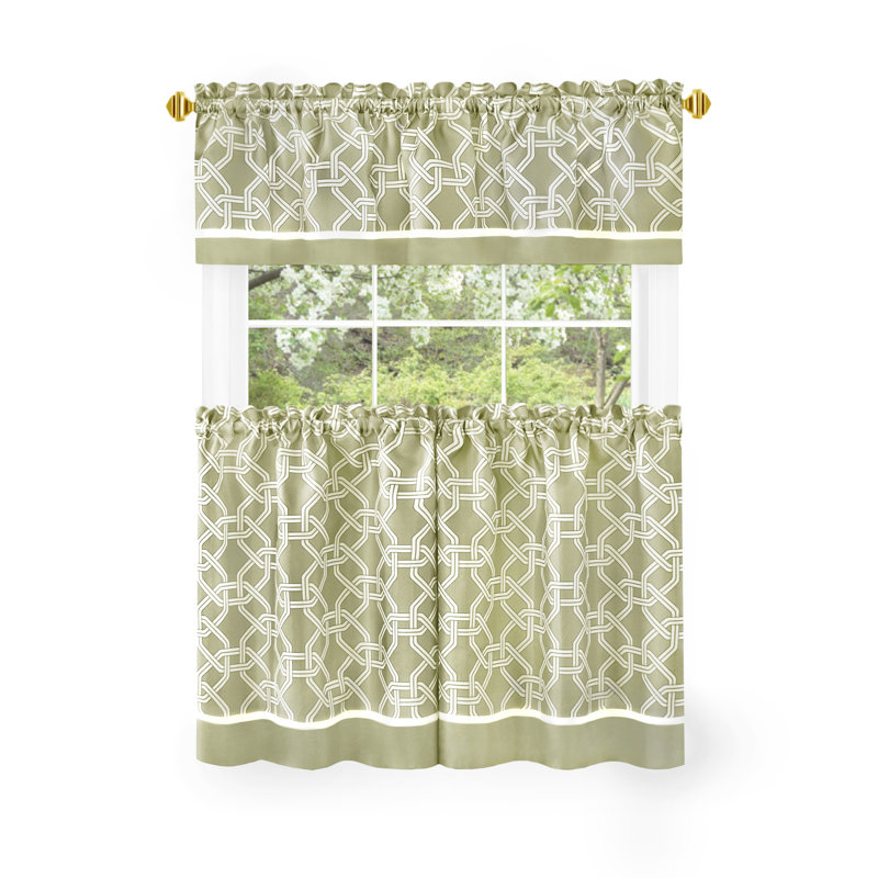 Brixwood Tailored Kitchen Curtain, Green, 36" W x 58" L