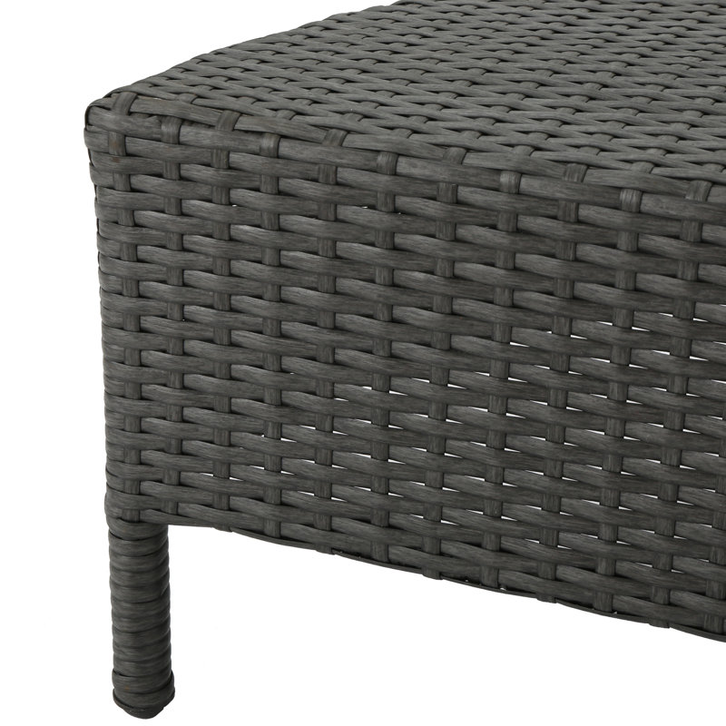 Table basse demi-ronde grise pour l'extérieur, l 36,48 po, P 17,83 po, H 11,86 po, sans assemblage, table de poids limite de 270 lb, gris, assemblage, roulement