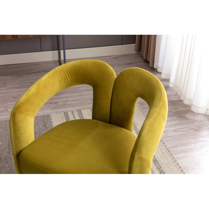 Fauteuil de cuisine en velours rembourré, Olive