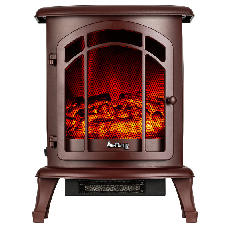 18.5'' W Electric Fireplace with 5118 BTU, Rustic Red