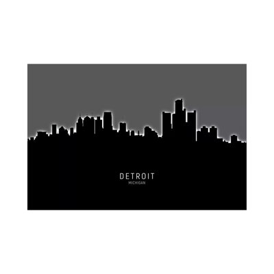 «Detroit Michigan Skyline» par Michael Tompsett, impression sur toile tendue