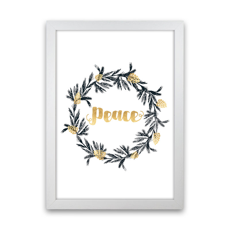 Peace - Print, 64cm H x 46cm W x 3cm D, White Framed