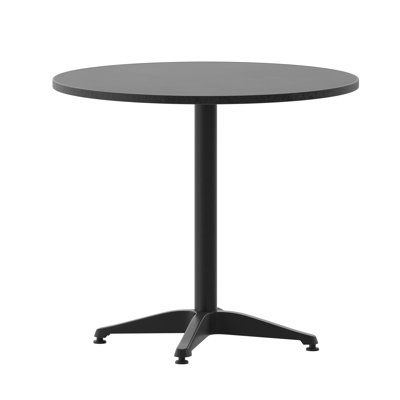 Siyah Round Aluminum Smooth Top Indoor-Outdoor Bistro Table with Base