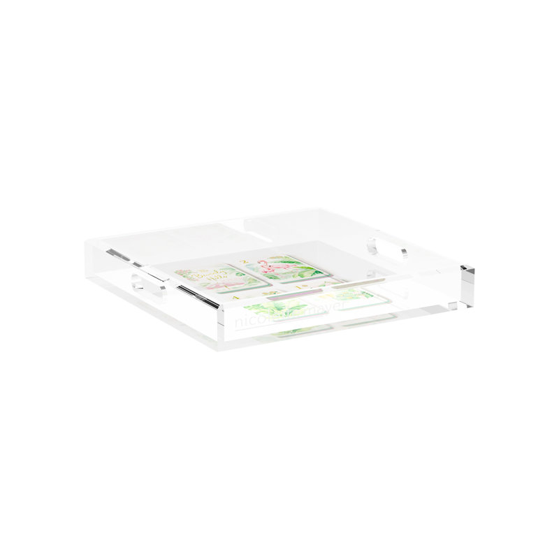 Mahjong Acrylic Decorative Tray, 12"W x 12"D x 2"H