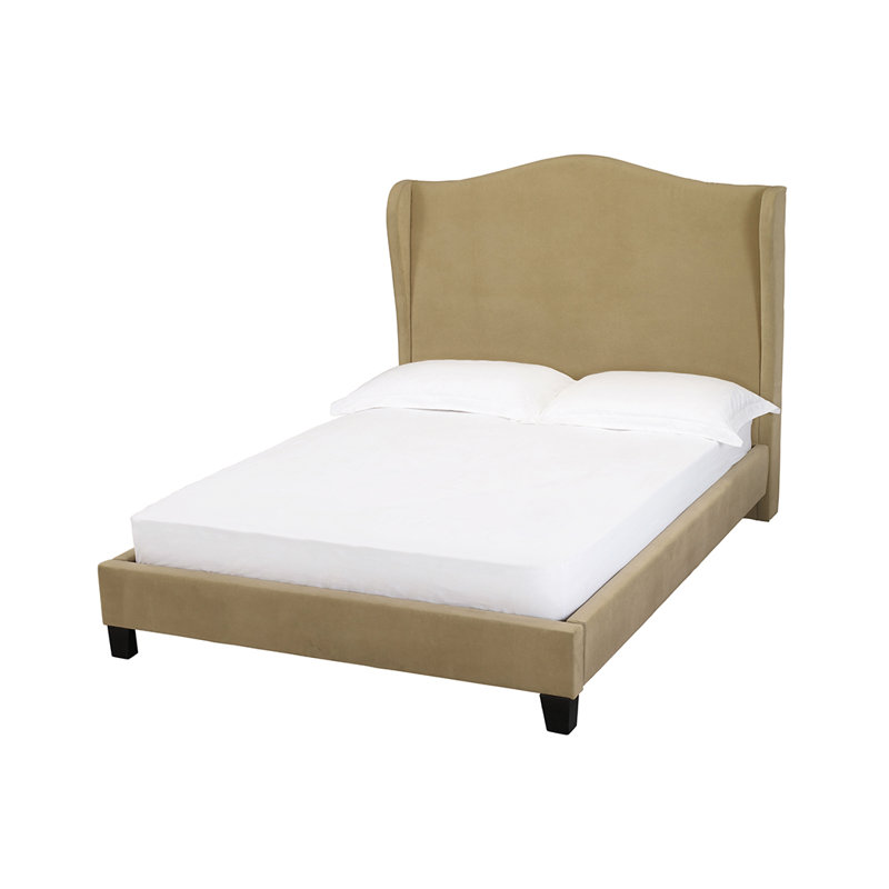 Sanjuana Upholstered Bed, Double (4'6), Silver