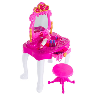 Ensemble de coiffeuse Hey Play Pretend Play, rose