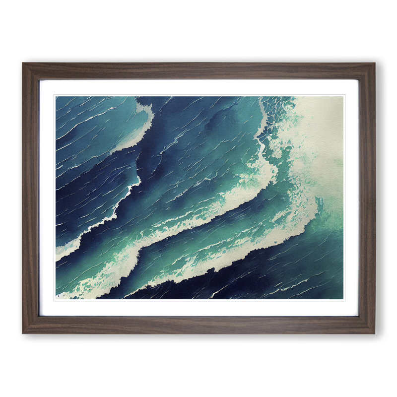 Ocean Vol.2 - Framed Print, 34cm H x 46cm W x 2cm D, Walnut