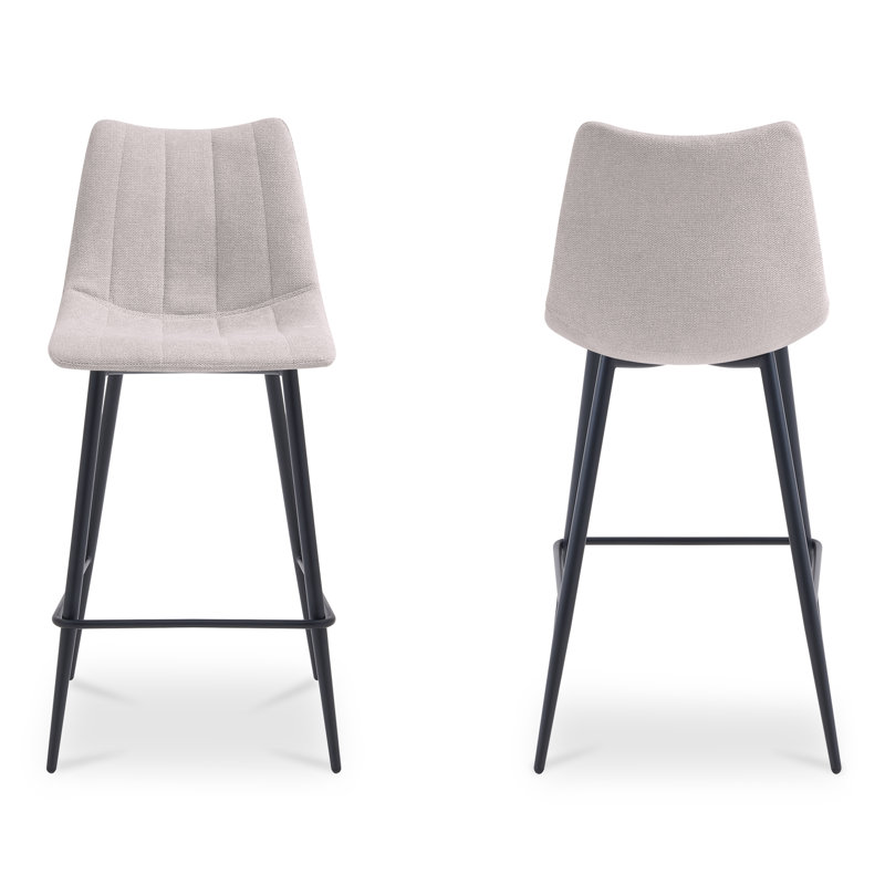 Finnigan Counter & Bar Stool, Counter Stool (26" Seat Height), Ivory/Faux Leather