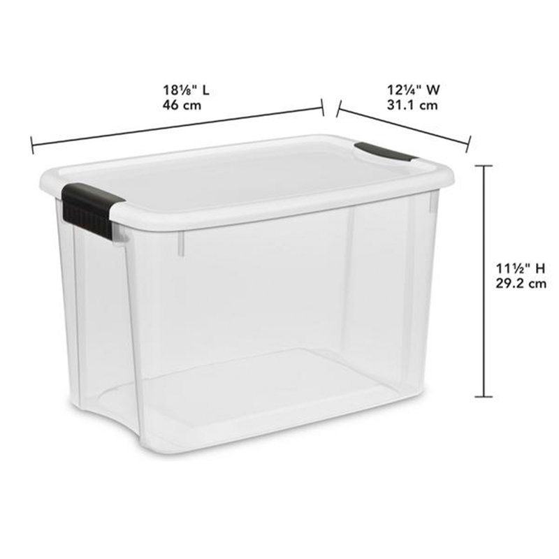 Clear Plastic Stackable Storage Bins with Latching Lids, 12-Pack