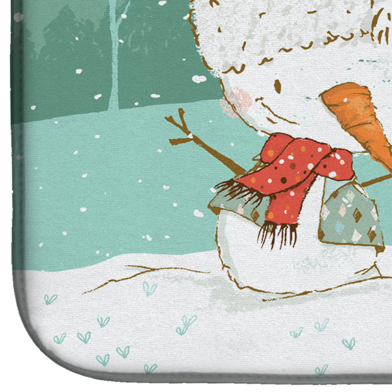 Tapis de séchage labrador Snowman Christmas, Staffordshire Bull Terrier brun