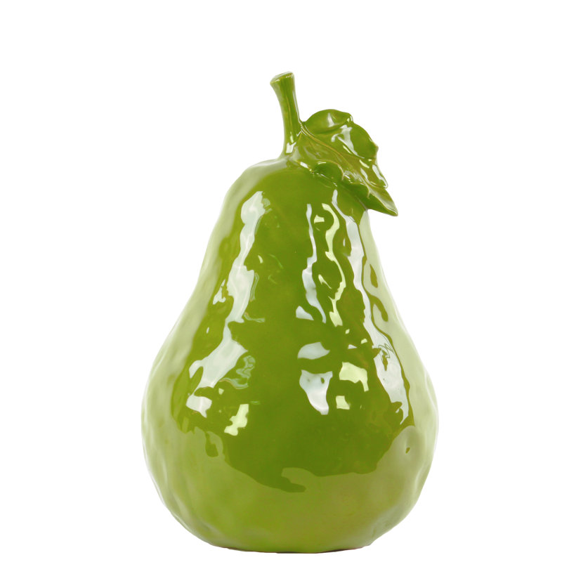 Figurine poirier en céramique Maraca, H 5,75 po x l 3,75 po x P 3,75 po, Vert