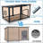 59" Fir Wood Outdoor Dog House with Weatherproof Design and Chew-Resistant Iron Frame