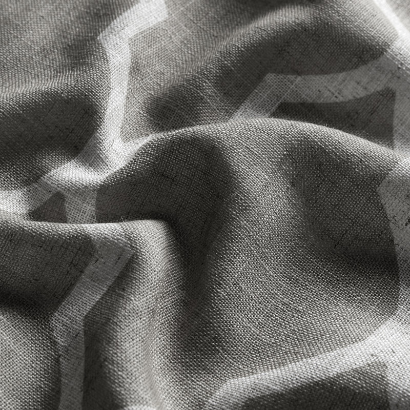 Panneau de rideau simple semi-diaphane à motif géométrique avec œillets, l 52" x L 95", Gris foncé