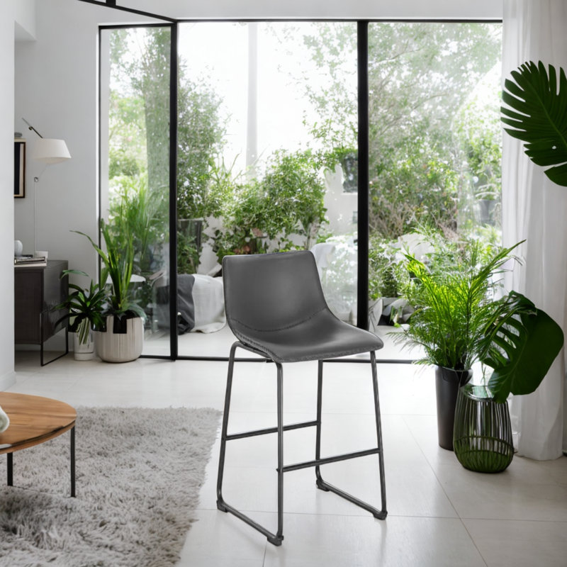 Tabouret de comptoir Marteny Dondan, Tabouret de bar (siège d'une hauteur de 30 po), Gris