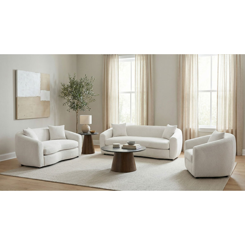 Ensemble de canapés 3 pièces Bethony, 3 Pieces: Sofa, Loveseat, Chair, Ivory