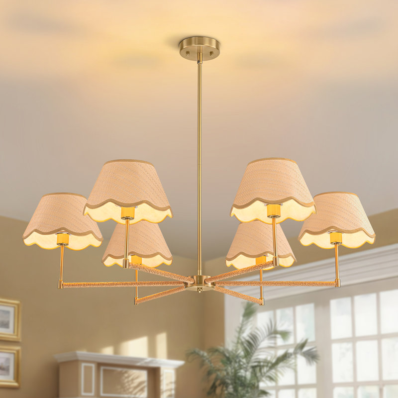  Lustre 6 lumières à la main Boho 