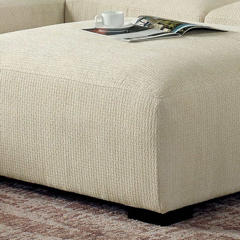 Grand repose-pieds carré rembourré de style contemporain avec conception modulaire en mousse à mémoire de forme et pieds fuselés