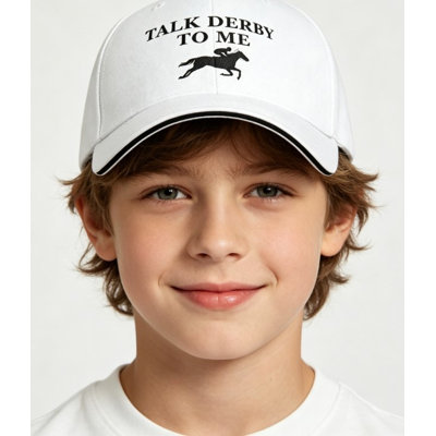 a hat Talk To Me Baseball Cap Funny Horse Racing Hat  Adjustable Cap For Men Women  White