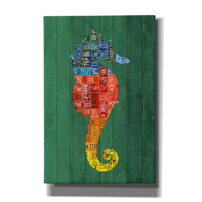 «Hippocampe» épique «Seahorse» par Design Turnpike, estampe numérique sur toile, 18 po x 26 po