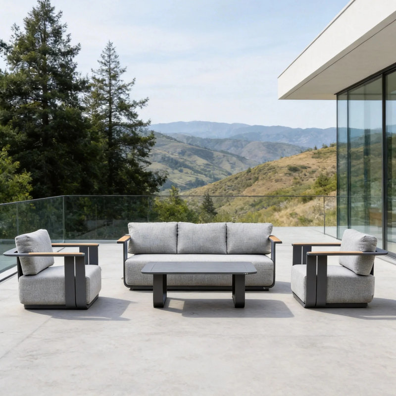 4-Piece Outdoor Sofa Set with 36 cm Cushions & Coffee Table