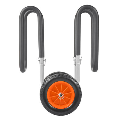 Chariot de kayak, capacité de charge de 150 lb, chariot à planche à pagaie avec pneus en caoutchouc massif de 10 pouces et béquilles, transporteur de planche à pagaie avec sangle à cliquet pour le transport de planche à voile et de planche de surf
