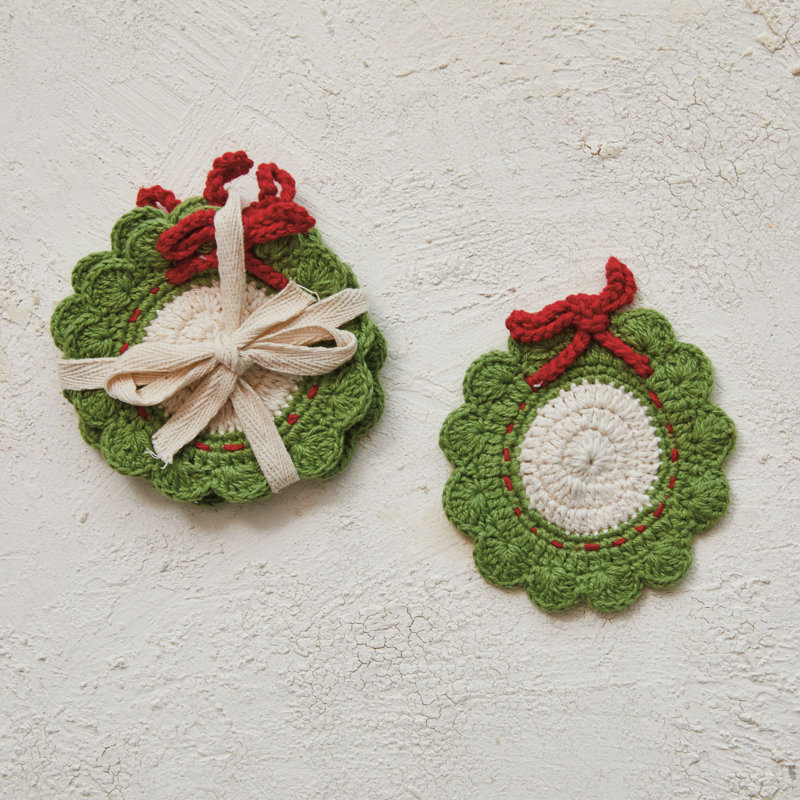 Sous-verres en coton en forme de couronne