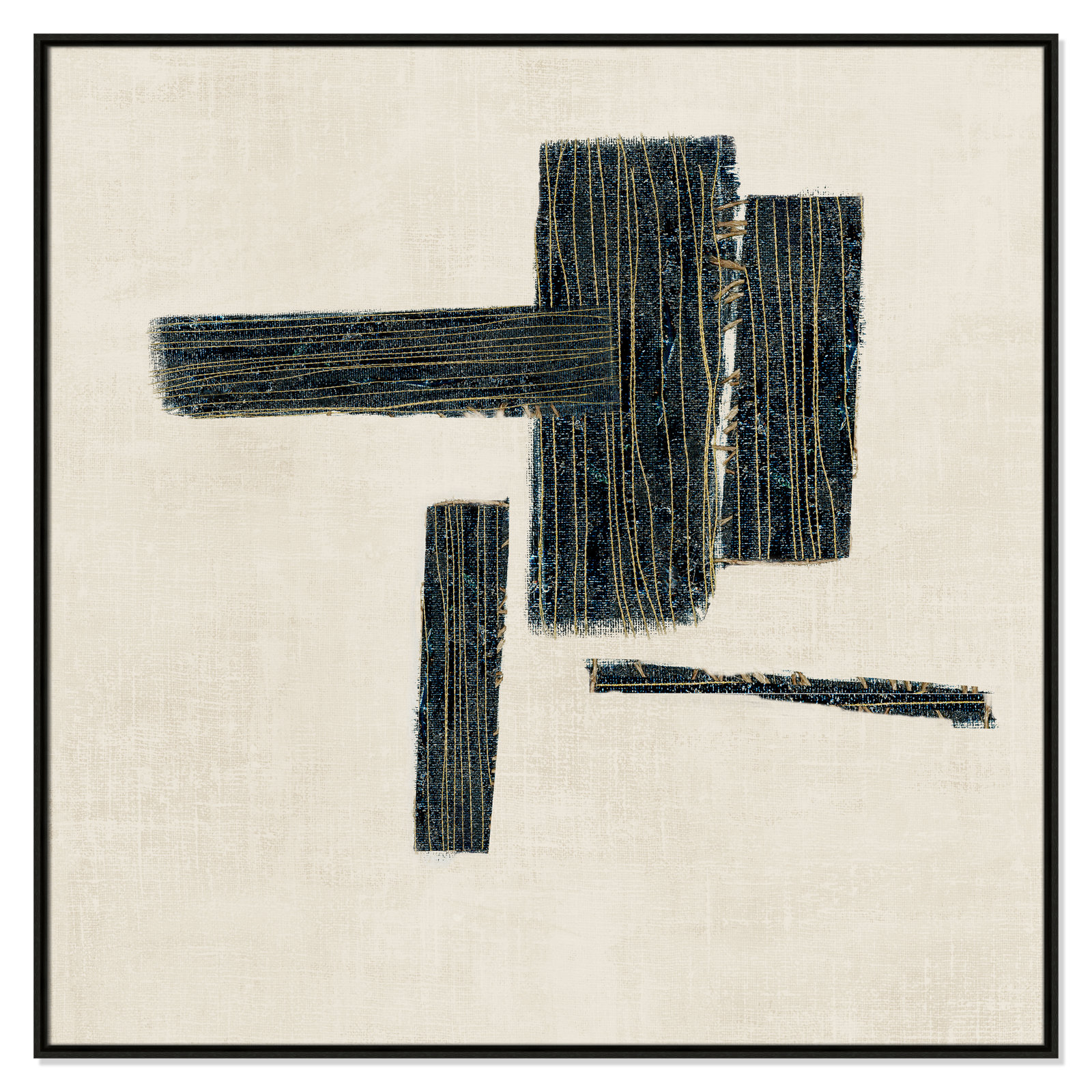 Stiched II Print by , Espresso, 46.5" H x 46.5" W