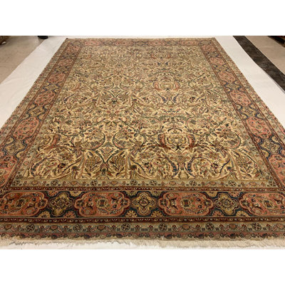 Tapis Oushak rétro noué à la main de conception unique 9 pi x 12 pi 1 po Anatolian