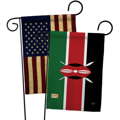 Ensemble de drapeaux décoratifs en polyester 2 faces 19 x 13 po 3 pièces kenya impressions