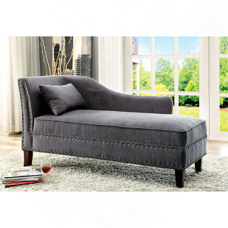 Méridienne en tissu gris, Gris