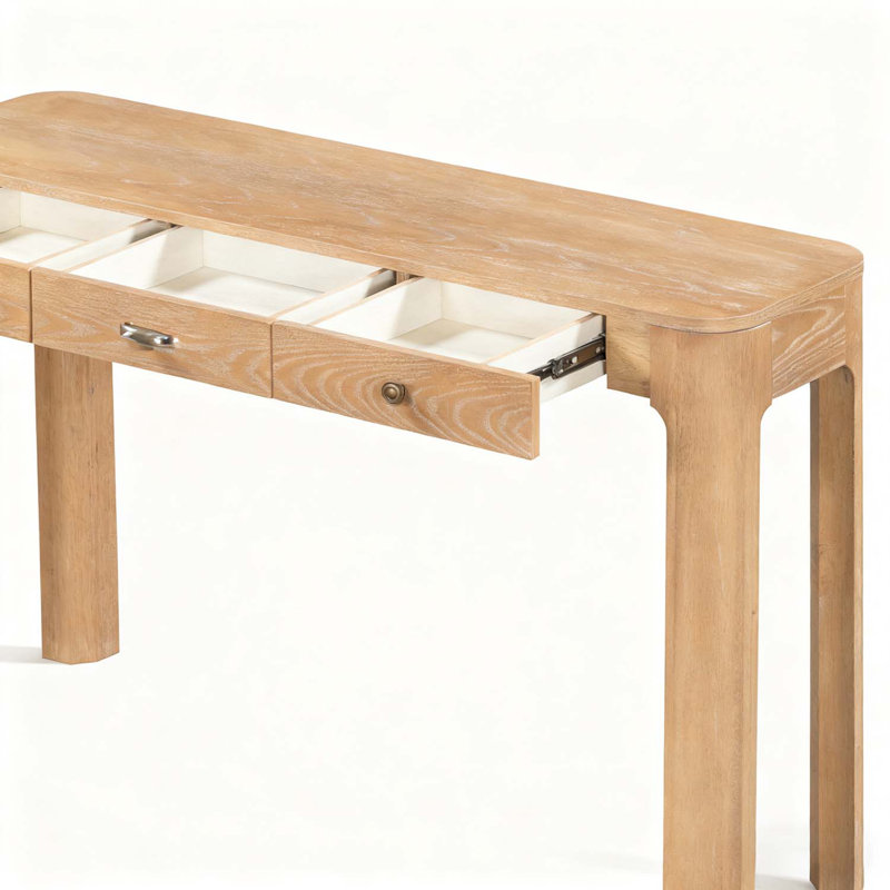 Console rustique avec coins arrondis, Naturel