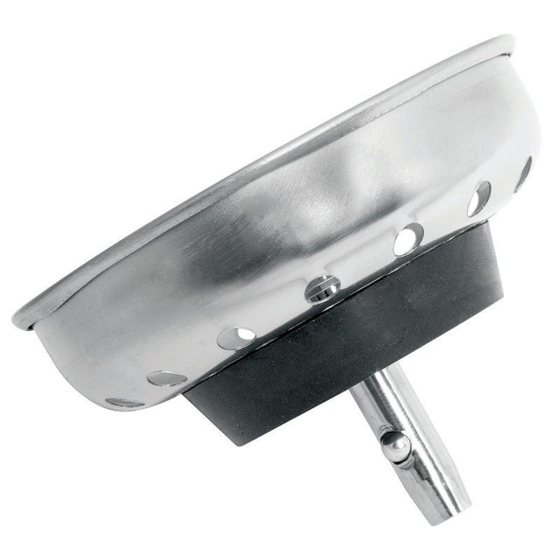 Basket Strainer Kitchen Sink Drain, Polished Chrome