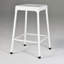 Tabouret de comptoir en métal thermolaqué blanc, ensemble de 2