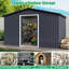 Remise de rangement en métal 10 x 12 pi avec porte verrouillable à toit incliné pour organiser les outils et l'équipement de la tondeuse à gazon