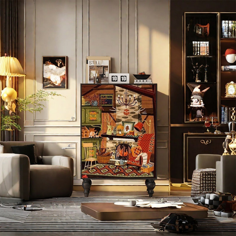 Armoire de rangement spacieuse en noyer